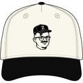 Two-Tone Baseball Cap with Retro Illustrated Face Logo
